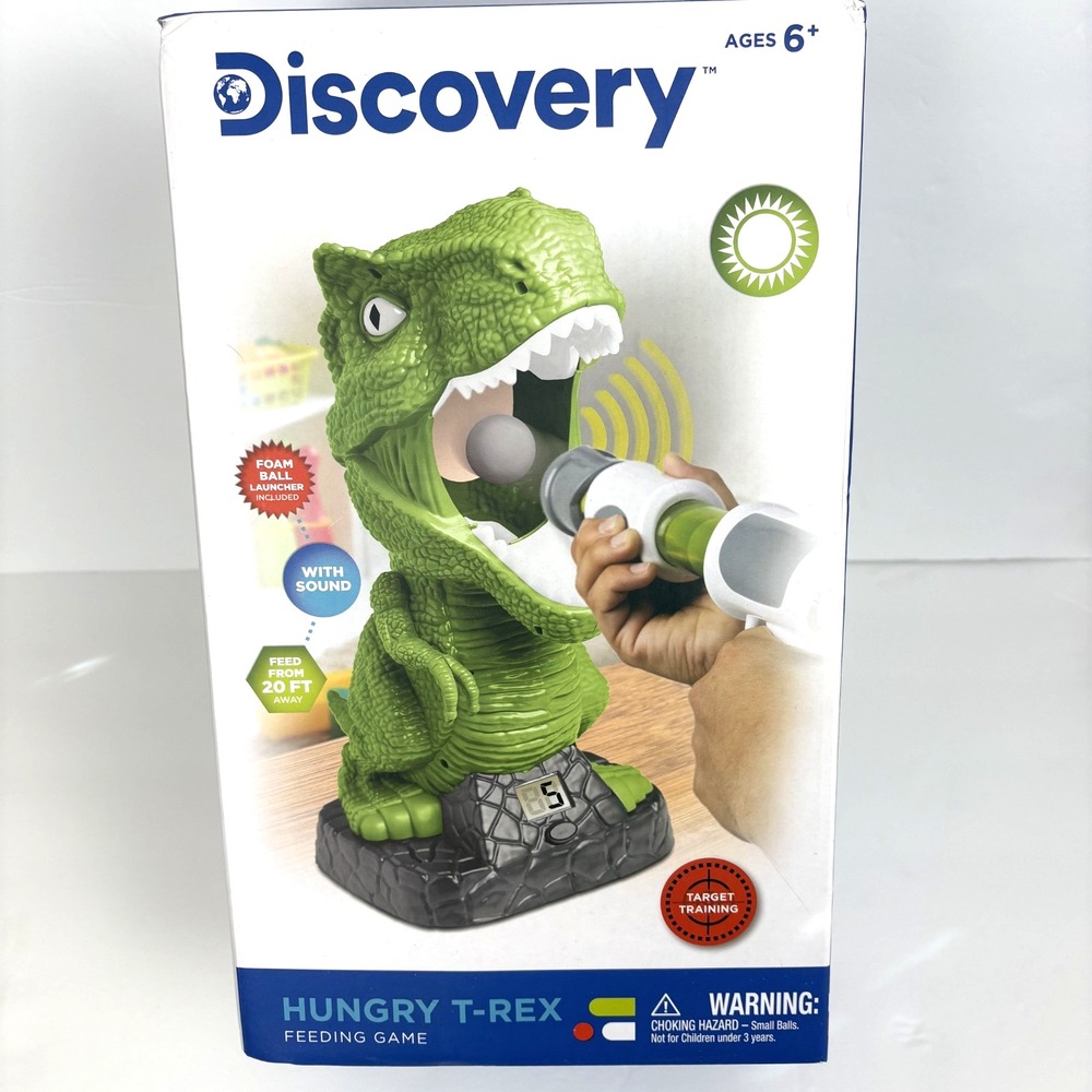 Discovery Kids Hungry T-Rex Dinosaur Carnival Style Shooting Feeding Game NEW